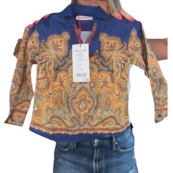 Orlebar Brown Kids Ridley Paisley Print Long Sleeve Shirt